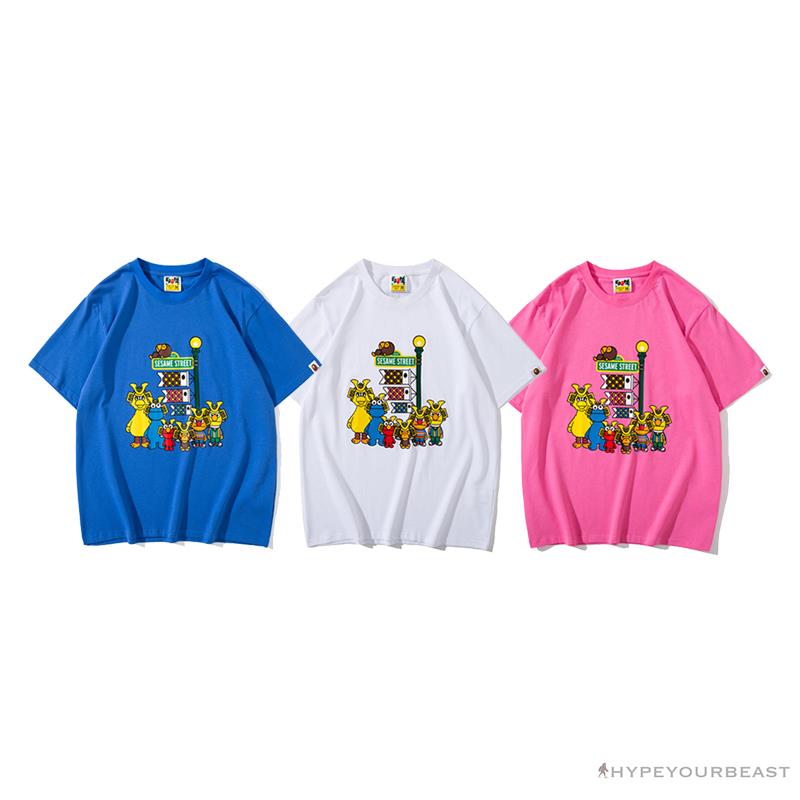 BAPE Baby Milo Sesame Street Carp Streamer Tee Shirt 'PINK'