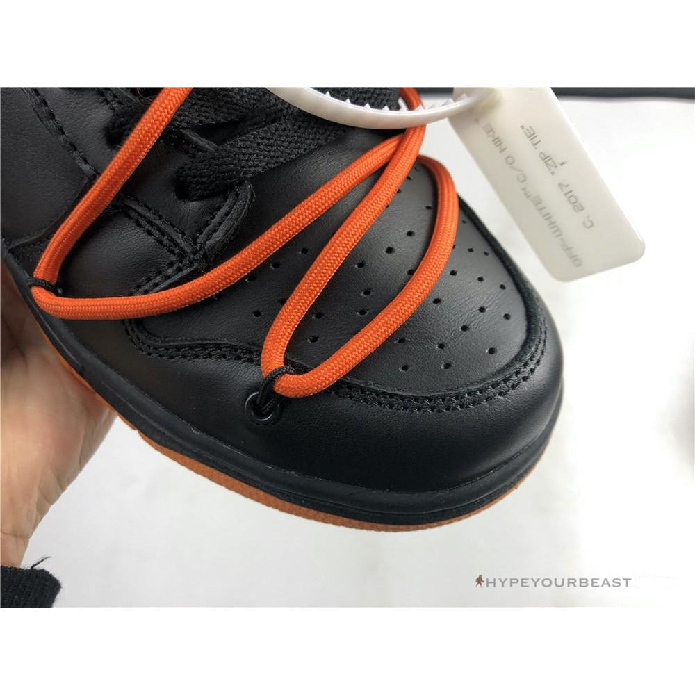 Off White X Nike Dunk Low Black Orange