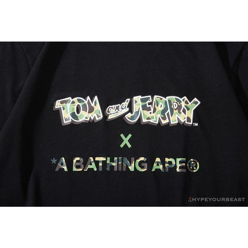 BAPE Little Ape Head Tom and Jerry Chase Tee Shirt 'BLACK'