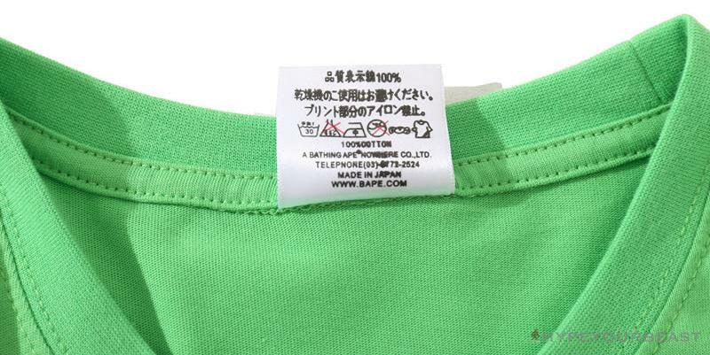 BAPE Baby Milo Color Square Ape Head Tee Shirt 'GREEN'