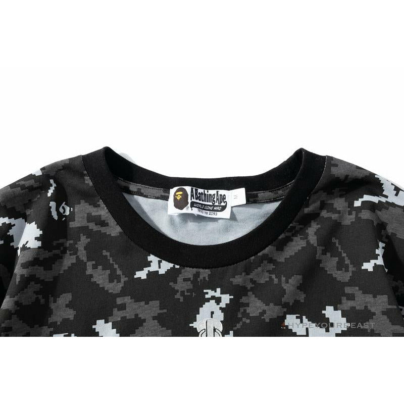 BAPE Digital Pixel Camouflage Tee Shirt 'BLACK'