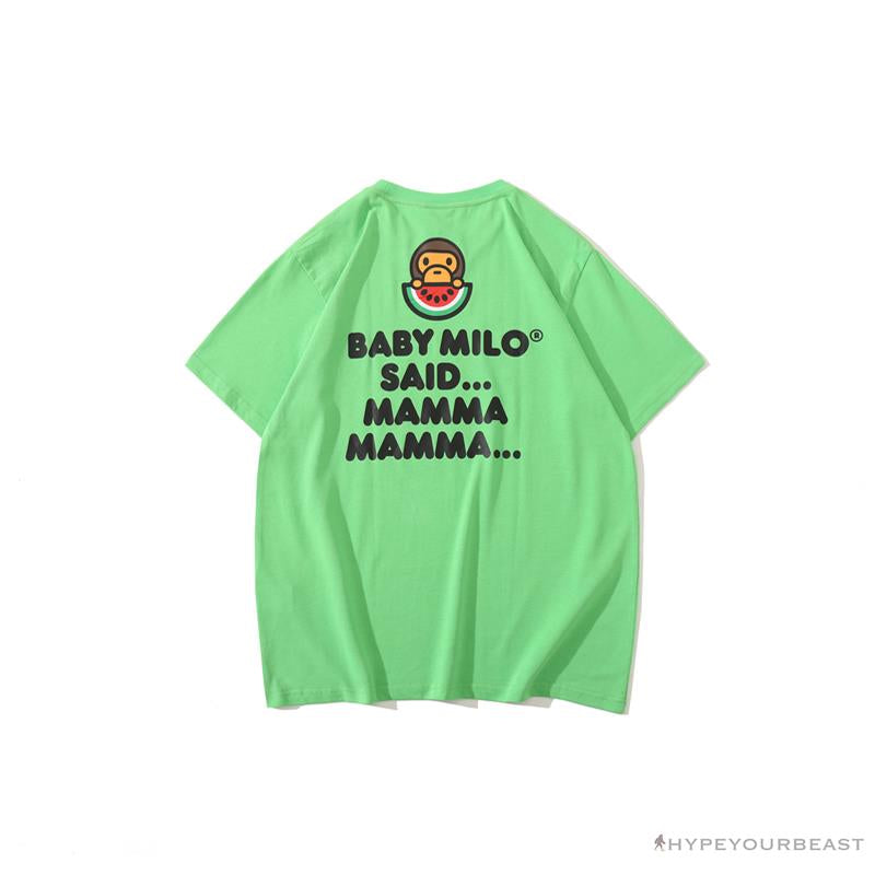 BAPE Baby Milo Watermelon Little Monkey Tee Shirt 'GREEN'