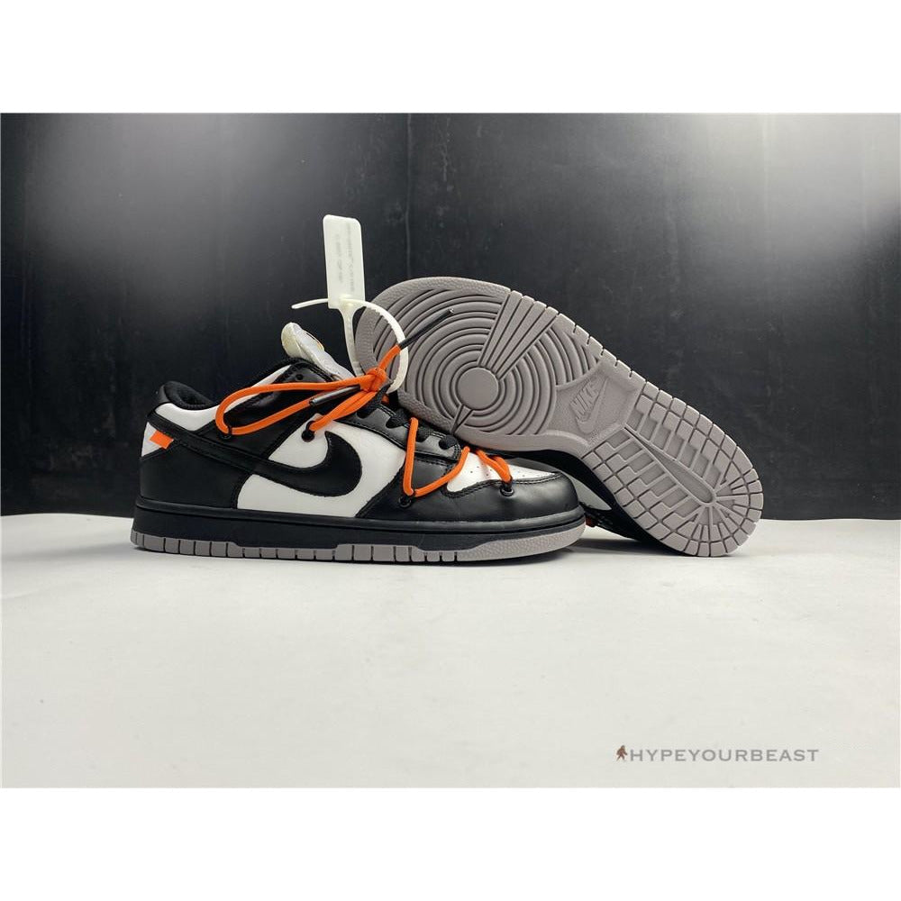 Off White X Nike Dunk Low Black Orange Lace