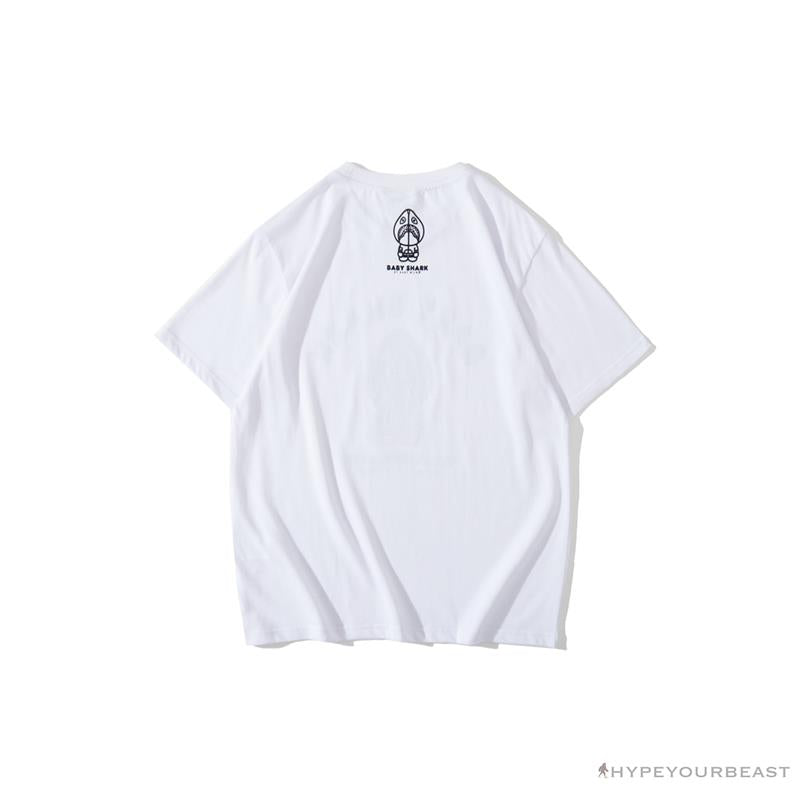 BAPE Baby Shark Blue Shark Tee Shirt 'WHITE'
