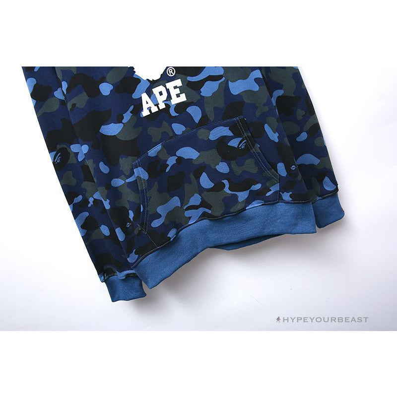BAPE x Bathing Ape Head Camouflage Hoodie 'BLUE'