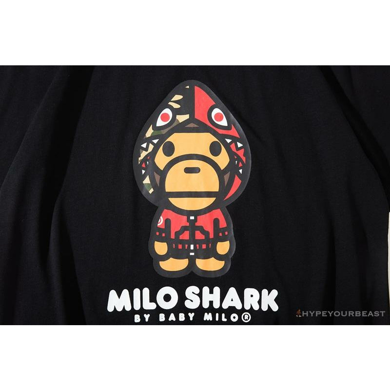 BAPE Baby Milo Red Shark Hat Little Monkey Tee Shirt 'BLACK'