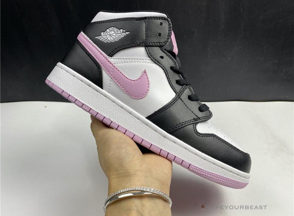 Jordan 1 Mid White Black Light Arctic Pink