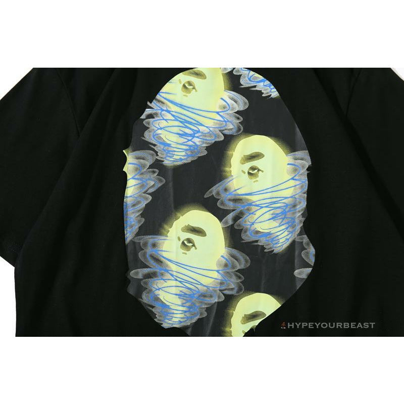 BAPE Green Ape Head Blue Storm Tee Shirt 'BLACK'