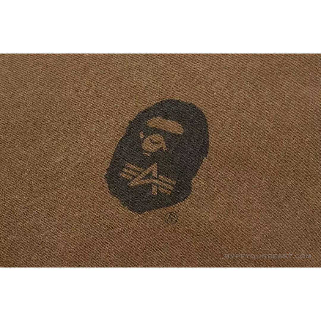 Bape Long Sleeve Tee Shirt Brown