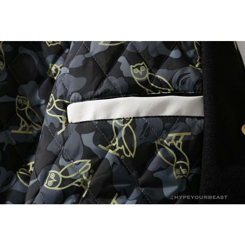 BAPE OVO Patchwork Baseball Owl Jacket