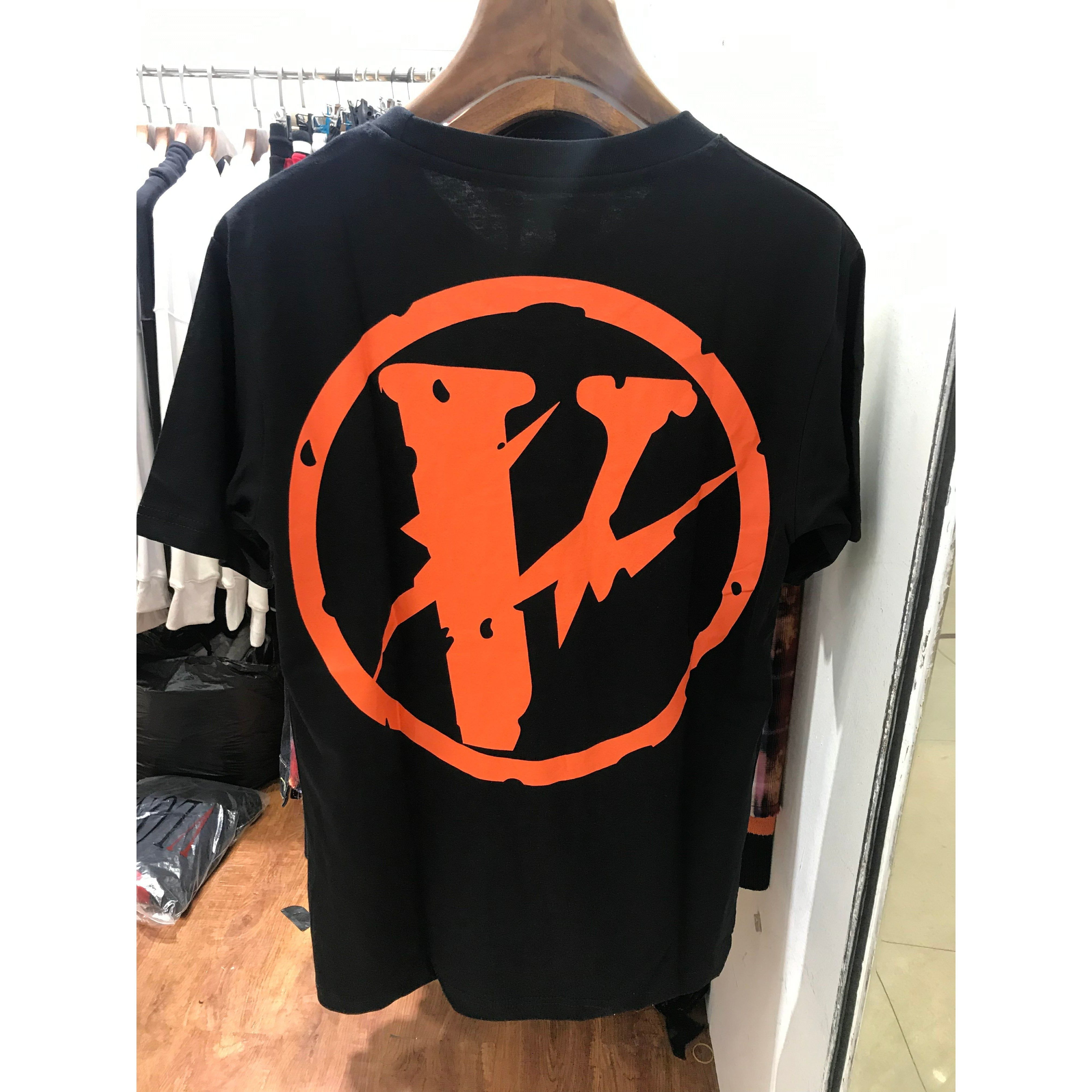 Vlone Orange and Black Tee Shirt