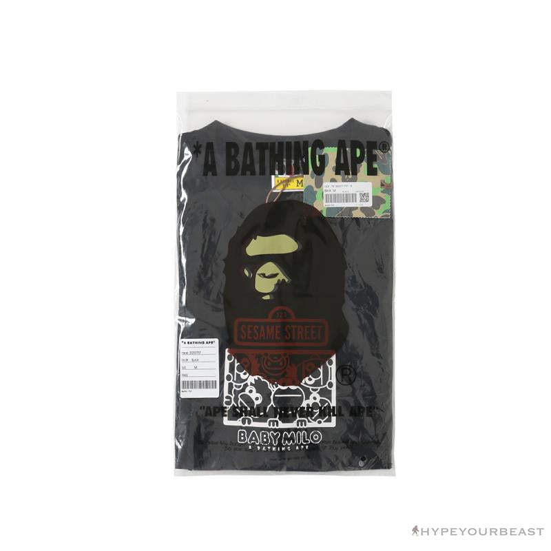 BAPE Baby Milo Sesame Street Plain Tee Shirt 'BLACK'