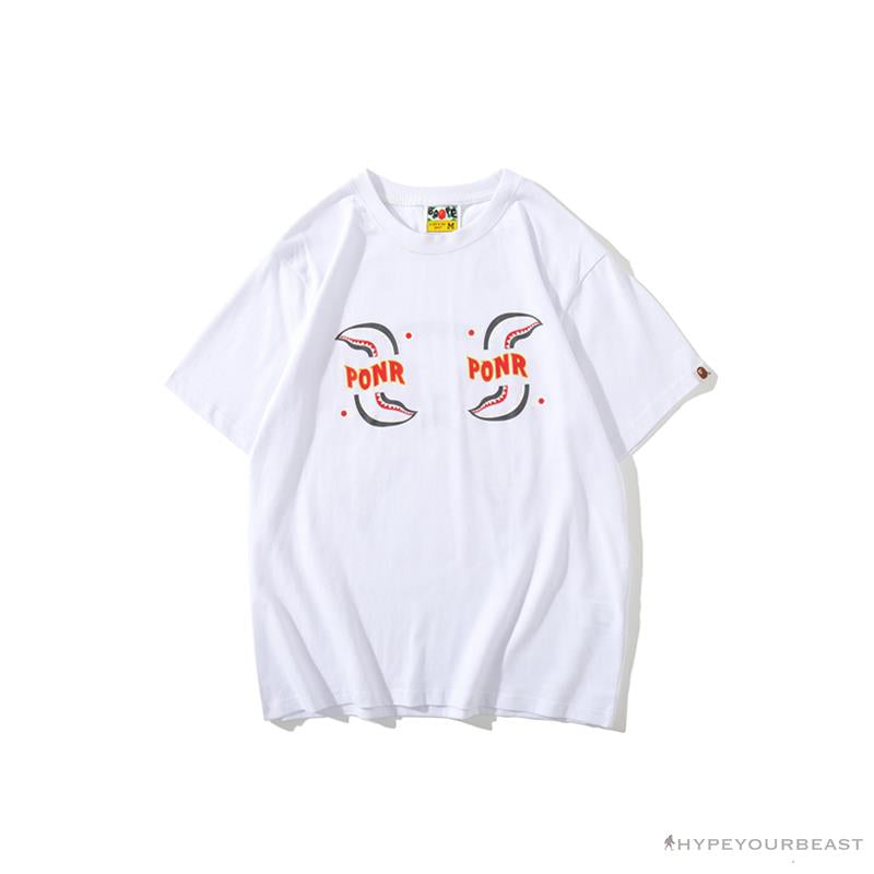 BAPE Shark Head PONR Tee Shirt 'WHITE'