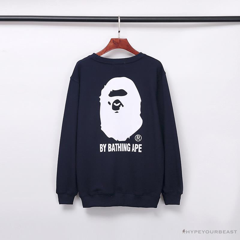 BAPE Behind The Great Ape-Man Head Long Sleeve Shirt 'DARK BLUE'
