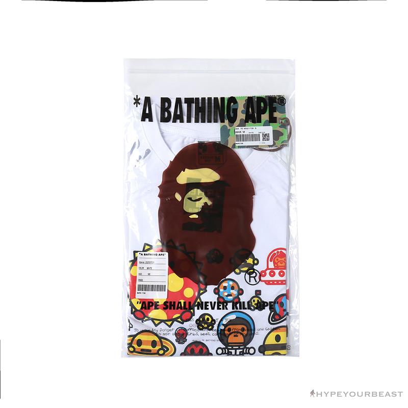 BAPE Baby Milo Galaxy Astronaut Luminous Tee Shirt 'WHITE'