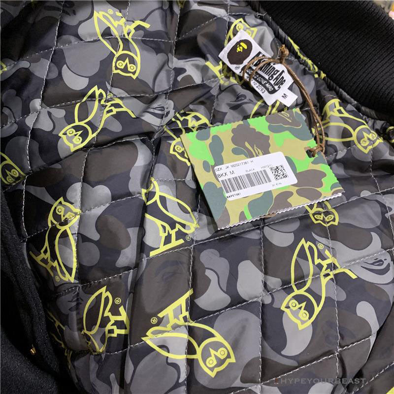 BAPE OVO Patchwork Baseball Owl Jacket
