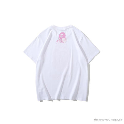 BAPE Japan Limited Edition Pink Cherry Tree Tee Shirt 'WHITE'