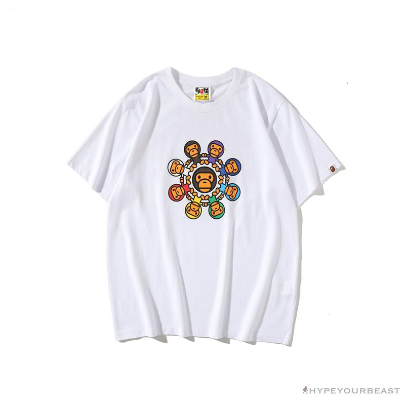 BAPE Baby Milo Ring Colorful Kaleidoscope Tee Shirt 'WHITE'