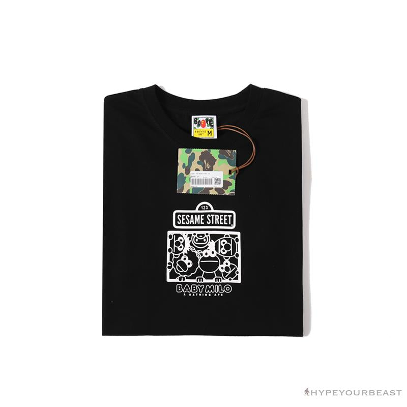 BAPE Baby Milo Sesame Street Plain Tee Shirt 'BLACK'