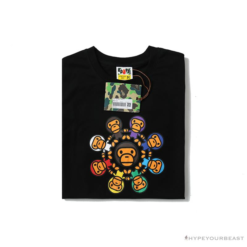 BAPE Baby Milo Ring Colorful Kaleidoscope Tee Shirt 'BLACK'