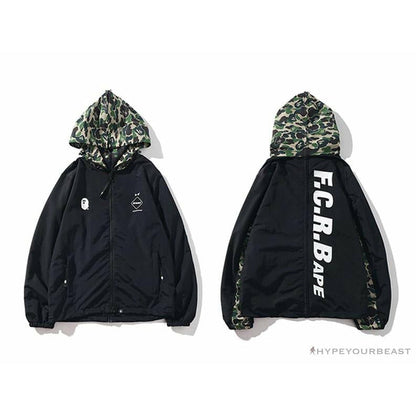 BAPE x FCRB Joint Double Zip Camouflage Hoodie 'BLACK'