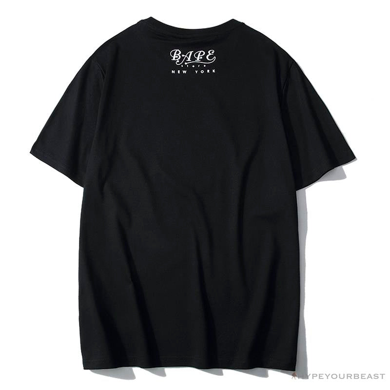 BAPE NYC New York Limited Purple Camouflage Ape Head Tee Shirt 'BLACK'