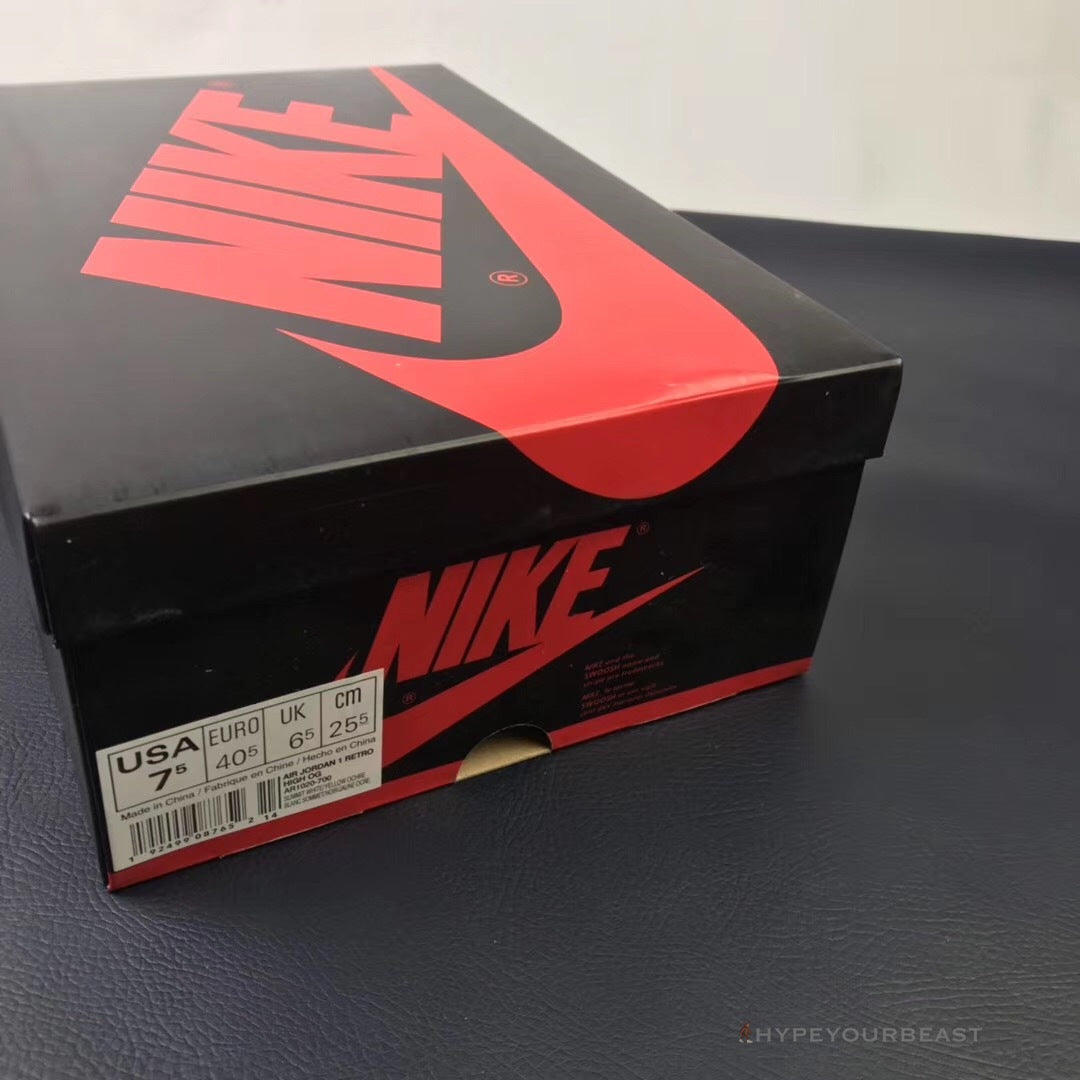 Air Jordan 1 High Yellow Toe Black White