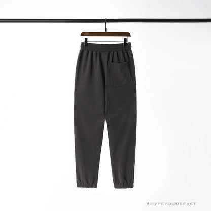 BAPE Classic Ape Head Embroidered Standard Cotton Terry Pants 'DARK GREY'