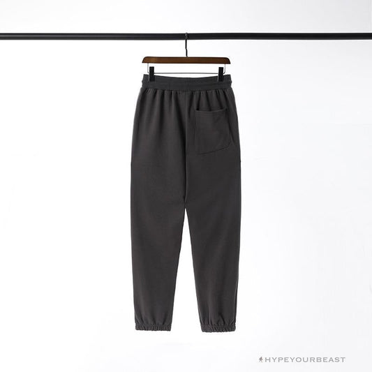 BAPE Classic Ape Head Embroidered Standard Cotton Terry Pants 'DARK GREY'