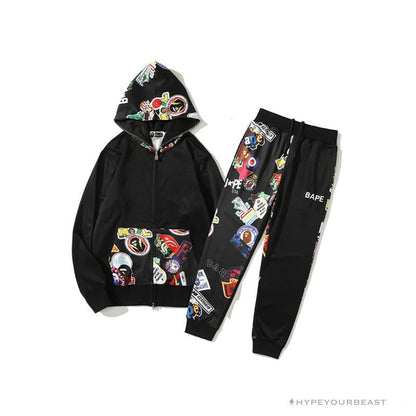 BAPE Badge LOGO Sticker Style Stitching Pants
