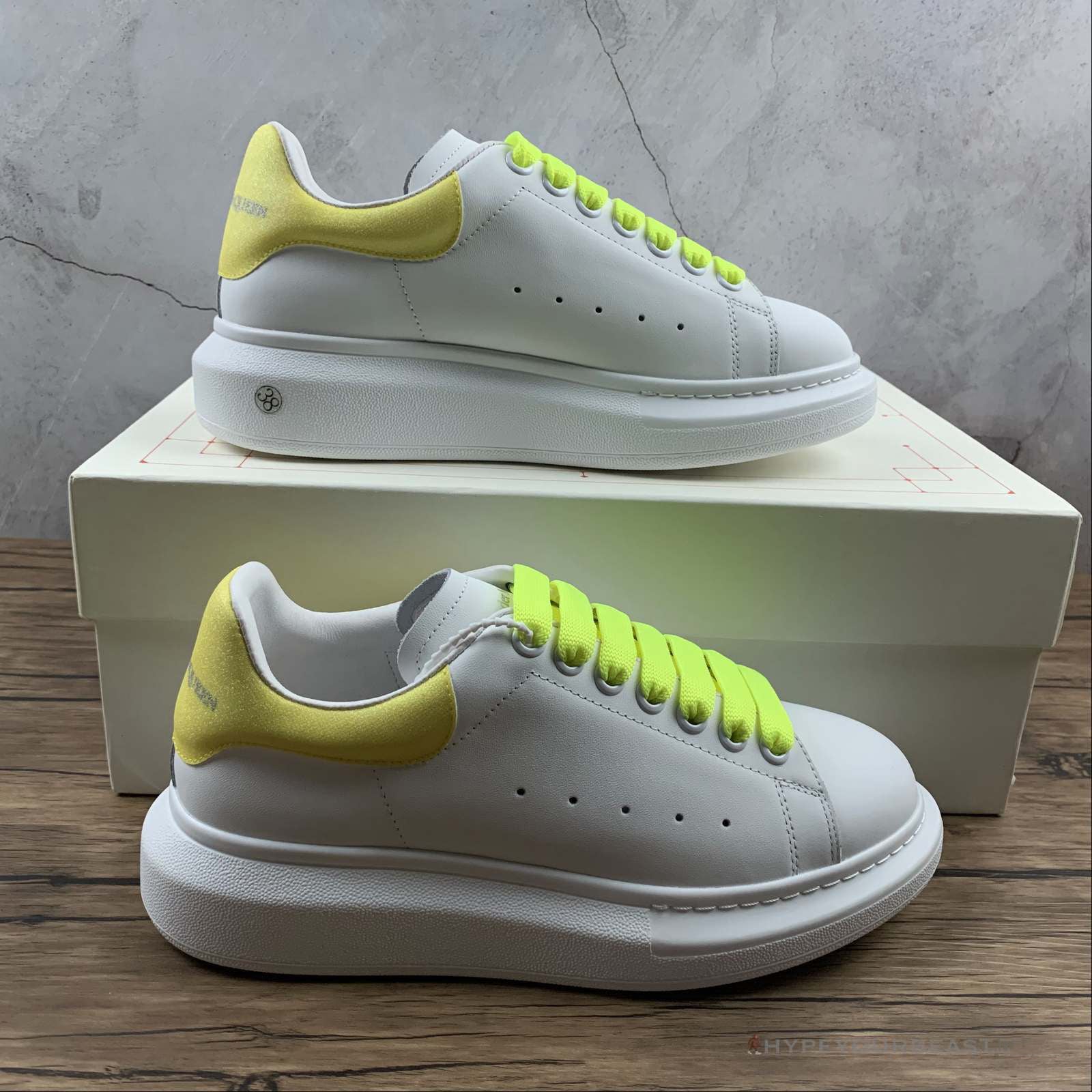 Alexander McQueen White / Highlighter Yellow