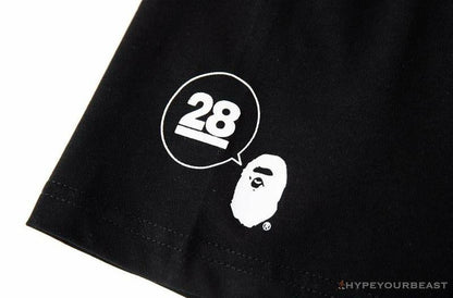 BAPE Ape Man Head 28th Anniversary Camouflage Color Block Tee 'BLACK'