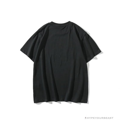 BAPE Messy Letters Upside Down Little Ape Head Tee Shirt 'BLACK'