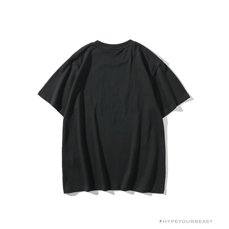 BAPE Messy Letters Upside Down Little Ape Head Tee Shirt 'BLACK'