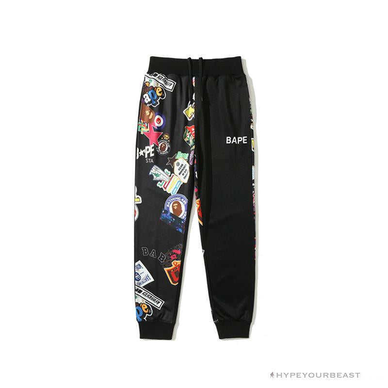 BAPE Badge LOGO Sticker Style Stitching Pants