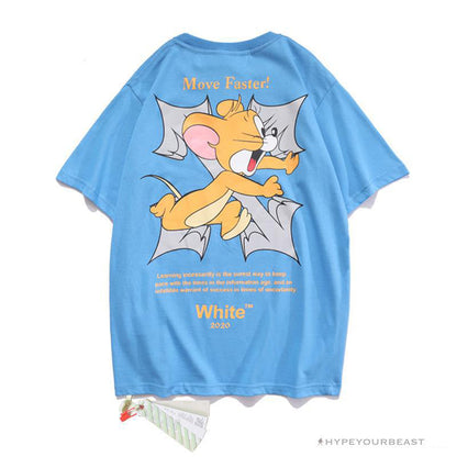 OFF-WHITE Jerry Move Faster Tee Shirt 'BLUE'