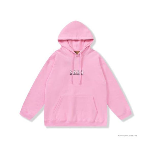 Supreme X Brbrry Box Logo Hoodie Pink