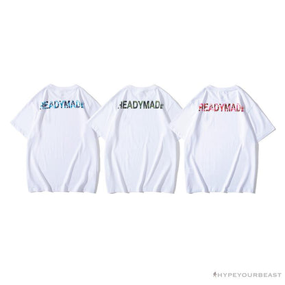 BAPE Readymade Small Bee Camouflage Letter Tee Shirt 'BLUE'
