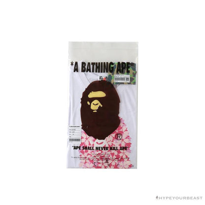 BAPE Japan Limited Edition Pink Cherry Tree Tee Shirt 'WHITE'