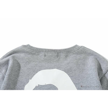 BAPE x RUSSELL ATHLETIC Joint Pullover Long Sleeve Shirt 'GREY'