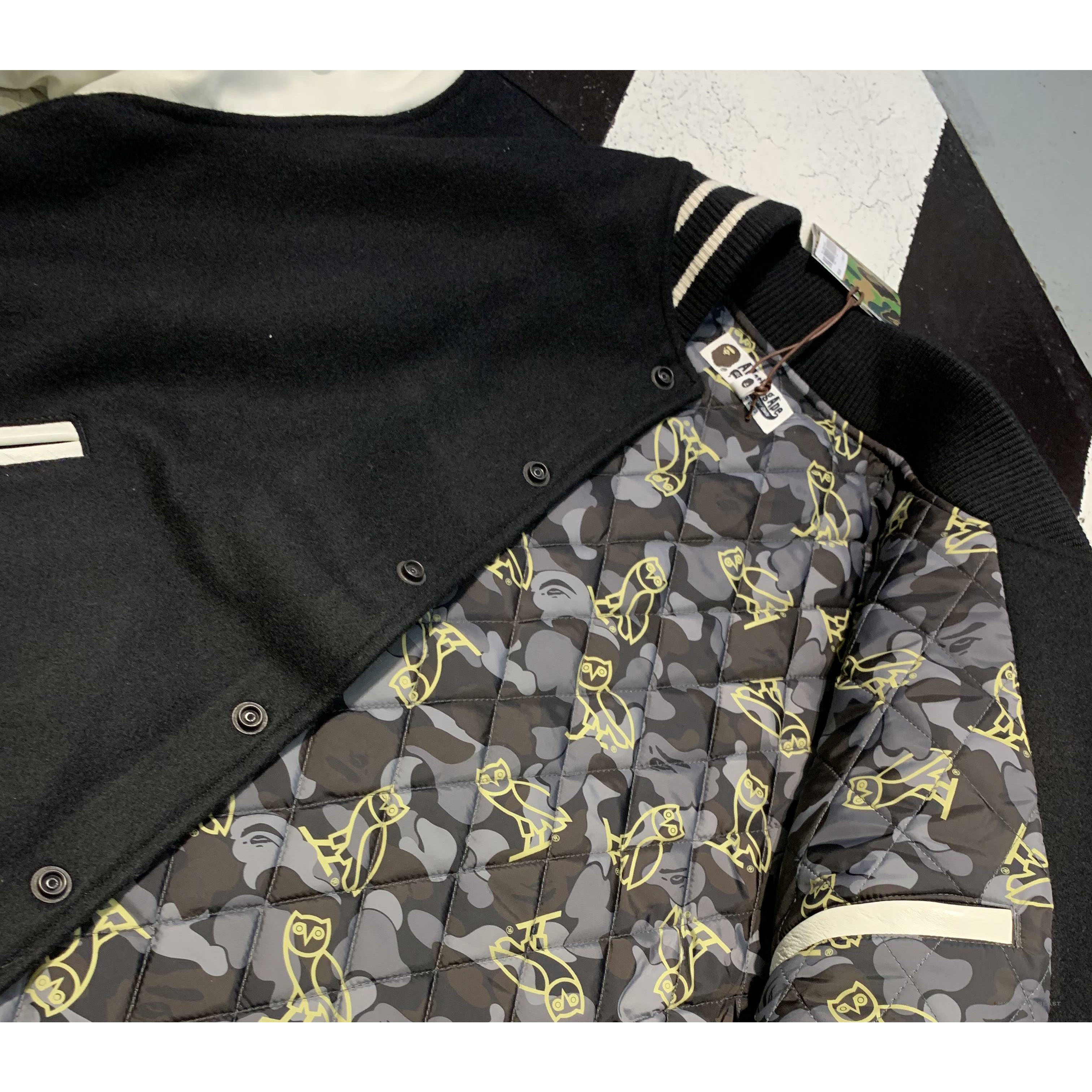BAPE OVO Patchwork Baseball Owl Jacket