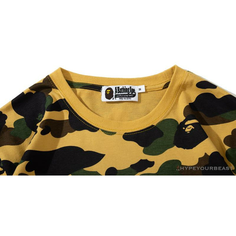 BAPE KIDS Elbow Hug Gorilla Camouflage Tee Shirt 'YELLOW'