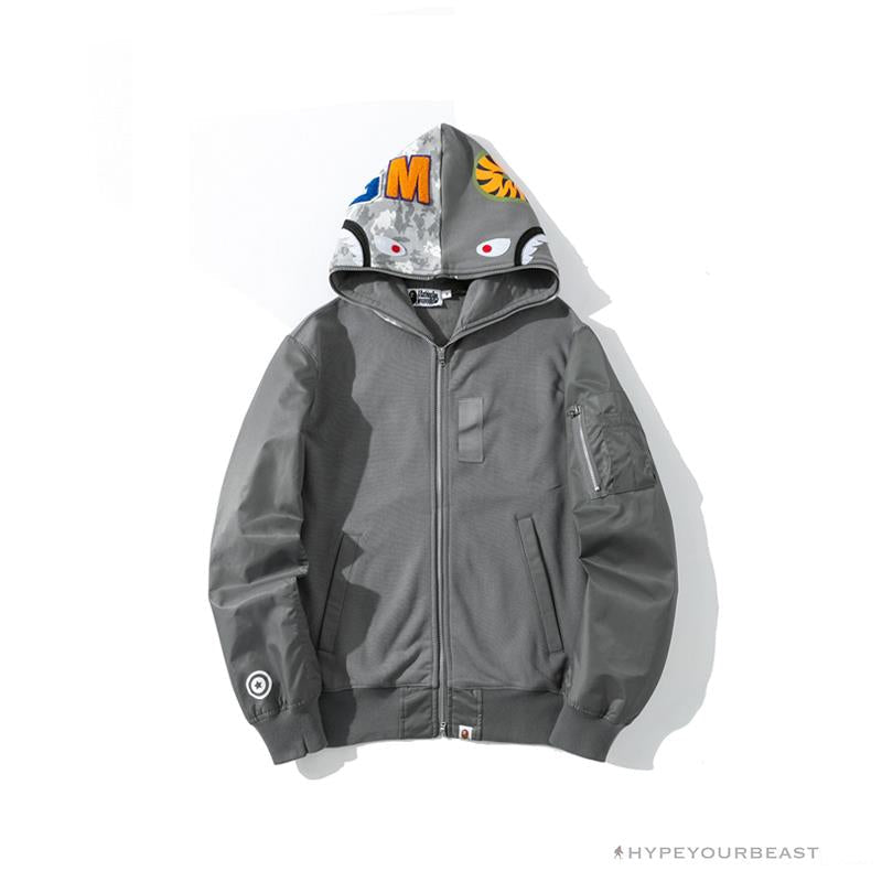 BAPE Digital Pixel Camouflage Hoodie 'GREY'