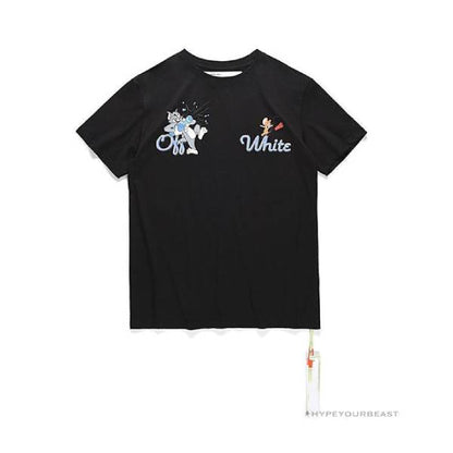 OFF-WHITE Summer Tom and Jerry Print Tee Shirt 'BLACK'