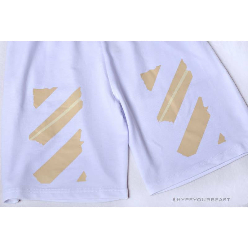 OFF-WHITE Explosive Strip Basic Arrow Shorts 'WHITE'