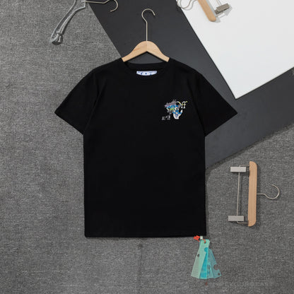 OFF-WHITE LV Pattern Cartoon Series Tee Shirt 'BLACK'