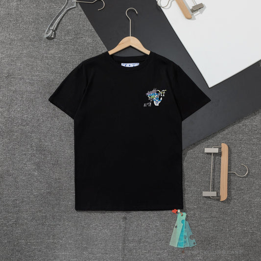 OFF-WHITE LV Pattern Cartoon Series Tee Shirt 'BLACK'