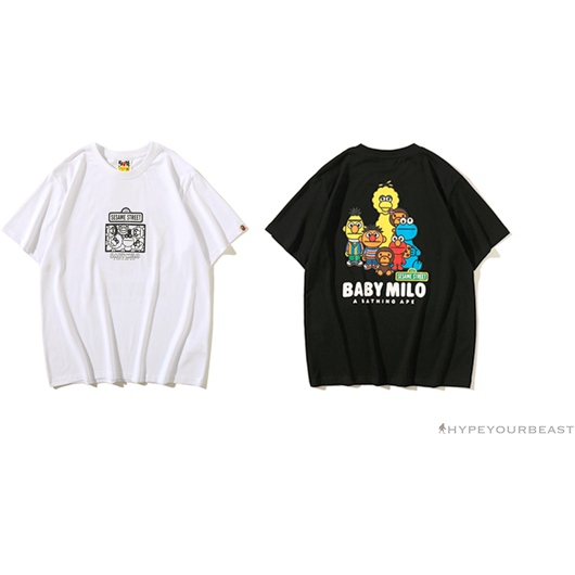 BAPE Baby Milo Sesame Street Plain Tee Shirt 'BLACK'