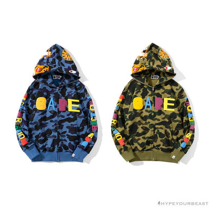 BAPE x Readymade Tiger Head Foam Camouflage Hoodie 'GREEN'