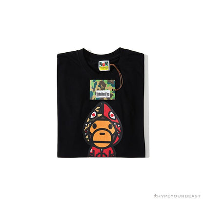 BAPE Baby Milo Red Shark Hat Little Monkey Tee Shirt 'BLACK'
